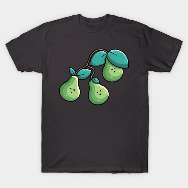 Three Kawaii Cute Pears T-Shirt by freeves